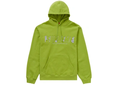 Pre-owned Supreme  Reflective Cutout Hooded Sweatshirt Lime
