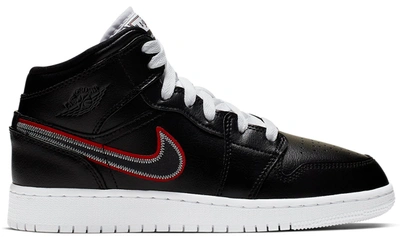 Pre-owned Jordan 1 Mid Maybe I Destroyed The Game (gs) In Black/black-white-gym Red