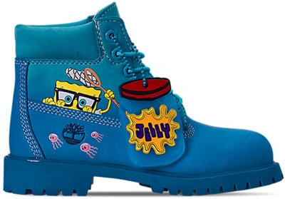 Pre-owned Timberland  6" Spongebob Blue (gs) In Nebula Blue