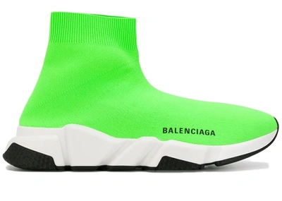 Pre-owned Balenciaga Speed Trainer Green Black Sole (women's)