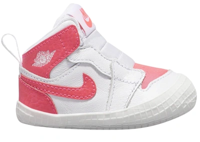 Pre-owned Jordan Air  1 Crib Bootie Racer Pink (i) In White/racer Pink
