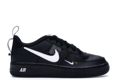 Pre-owned Nike Air Force 1 Utility Black White (gs) In Black/white-tour Yellow