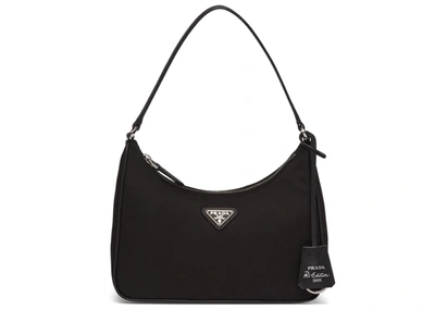 Pre-owned Prada  Re-edition 2005 Mini Bag Nylon Saffiano Leather Strap Black