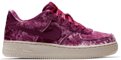 Pre-owned Nike Air Force 1 Low Crushed Velvet (gs) In Tea Berry/tea Berry-bordeaux