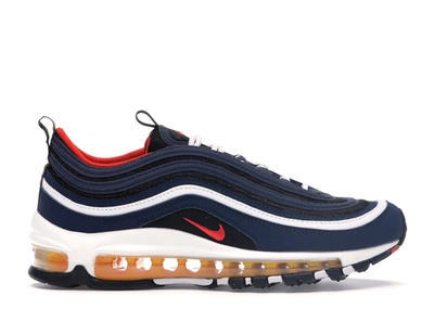 Pre-owned Nike Air Max 97 Midnight Navy Habanero Red (gs) Navy/ black-white-habanero Red | ModeSens