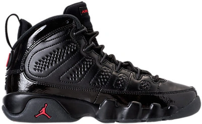 Pre-owned Jordan 9 Retro Bred Patent (gs) In Black/university Red-anthracite