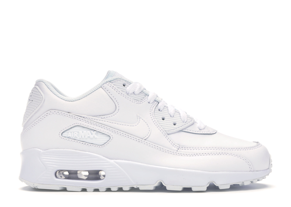 Pre-owned Nike Air Max 90 White Leather (gs) In White/white | ModeSens