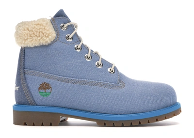 Pre-owned Timberland 6" Boot Just Don Denim (gs) In Light Blue