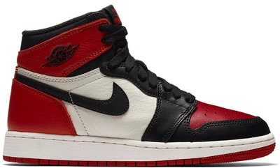 Pre-owned Jordan 1 Retro High Bred Toe (gs) In Gym Red/black-summit White