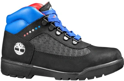Pre-owned Timberland  Field Boot Nba 76ers (gs) In Black Nubuck