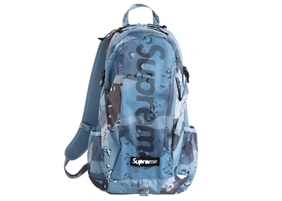 Pre-owned Supreme Backpack (ss20) Blue Chocolate Chip Camo