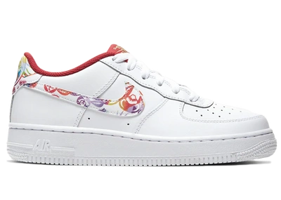 Pre-owned Nike Air Force 1 Chinese New Year (2020) (gs) In  White/white-metallic Gold-multi-color | ModeSens