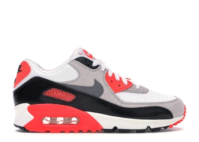 Pre-owned Nike Air Max 90 Infrared (2015) (gs) In White/cool Grey-neutral Grey-black