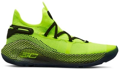 Pre-owned Under Armour Curry 6 Coy Fish (gs) In High Vis Yellow/high Vis Yellow-guardian Green