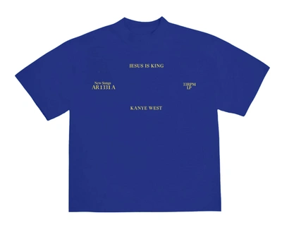 Pre-owned Kanye West  Jesus Is King Vinyl I T-shirt Blue