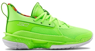 Pre-owned Under Armour Curry 7 Sour Patch Kids Lime (gs) In Lime Light/phosphor Green