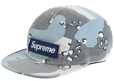 Pre-owned Supreme Military Camp Cap (ss20) Blue Chocolate Chip Camo