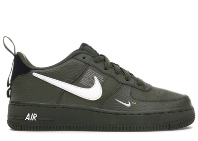 Pre-owned Nike Air Force 1 Low Utility Olive Canvas (gs) In Olive Canvas/ black-white-tour Yellow | ModeSens