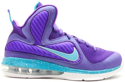 Pre-owned Nike Lebron 9 Summit Lake Hornets (gs) In Pure Purple/turquoise Blue-white