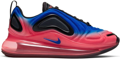 Pre-owned Nike Air Max 720 Flash Crimson Racer Blue (gs) In Black/flash Crimson-racer Blue