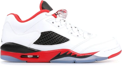 Pre-owned Jordan 5 Retro Fire Red (2016) (gs) In White/fire Red/black