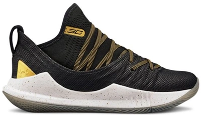 Pre-owned Under Armour Curry 5 Championship Pack Black (gs) In Black/metallic Gold-white