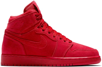 Pre-owned Jordan 1 Retro Red Suede (gs) In Gym Red/gym Red