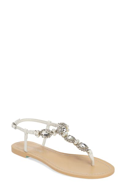 embellished t strap sandals