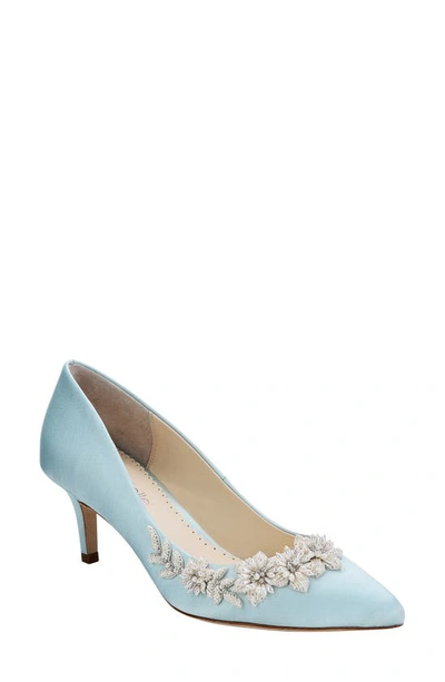 Bella Belle Iris Pointy Toe Pump In Blue Silk