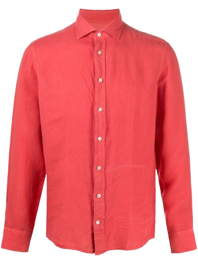 Hackett Long Sleeved Shirt In Red