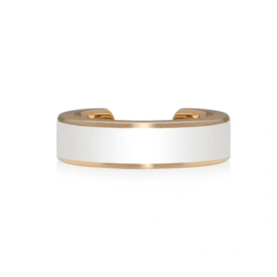The Jewel Teller Gold And White Enamel Ear Cuff In Not Applicable