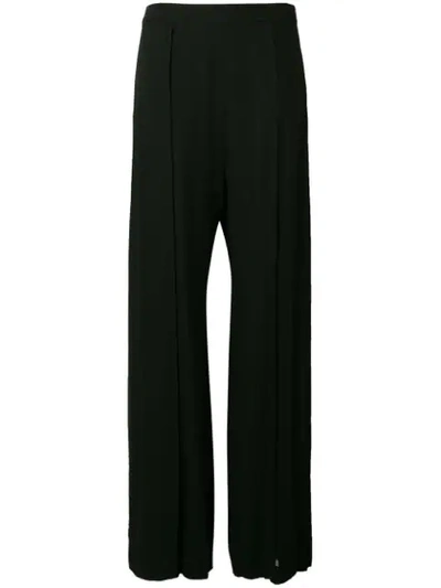 Ann Demeulemeester Pinstriped Brushed Wool-blend Twill Straight-leg Pants In Black