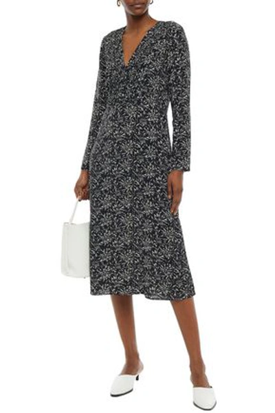 By Malene Birger Pintucked Floral-print Crepe Midi Dress