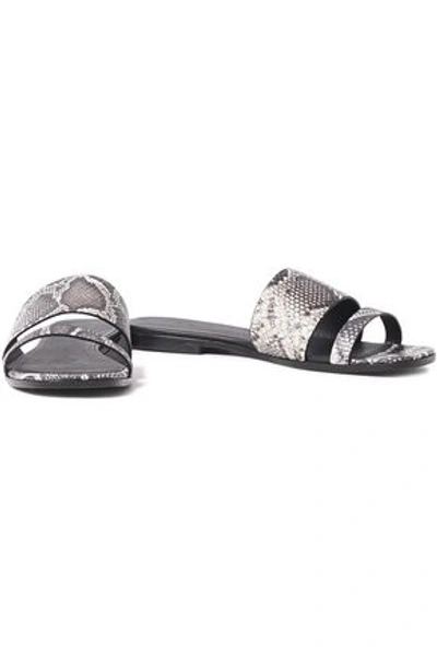Iro Snake-effect Leather Sandals In Animal Print