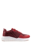 Hugo Boss - Low Top Sneakers In Embossed Neoprene - Dark Red
