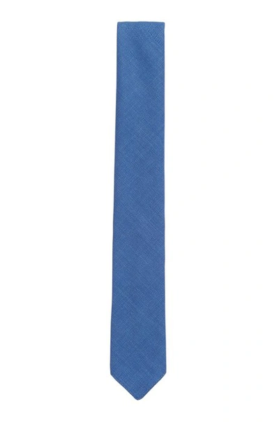 Hugo Boss - Unlined Tie In Jacquard Woven Virgin Wool - Blue