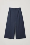 Cos Topstitched Jersey Culottes In Blue