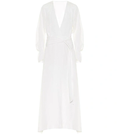 Roland Mouret Springbrooke Chevron-jacquard Silk-crepe Dress In White