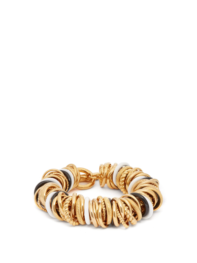 Balenciaga Ring-embellished Bracelet In Gold