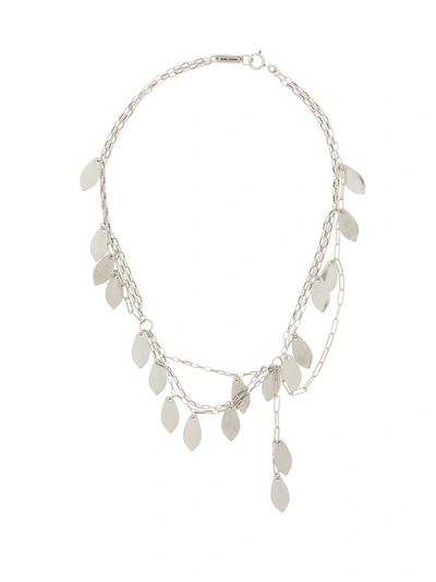 Isabel Marant So Long Joao Leaf Metal Necklace In Silver