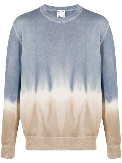 Altea Tie-dye Cotton Sweater In Blue Multi