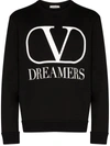 Valentino Dreamers V-logo Cotton-jersey Sweatshirt In Black