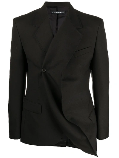 Y/project Y / Project Asymmetric Blazer In Black