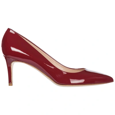 Sergio Levantesi Women's Leather Pumps Court Shoes High Heel Glory In Red