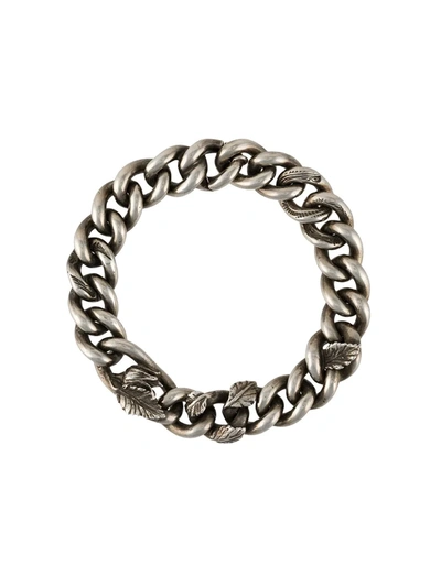 Werkstatt:münchen Embellished Chain Bracelet In Silver