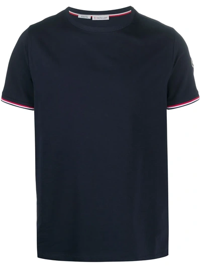 Moncler Stretch-cotton Slim-fit T-shirt In Navy