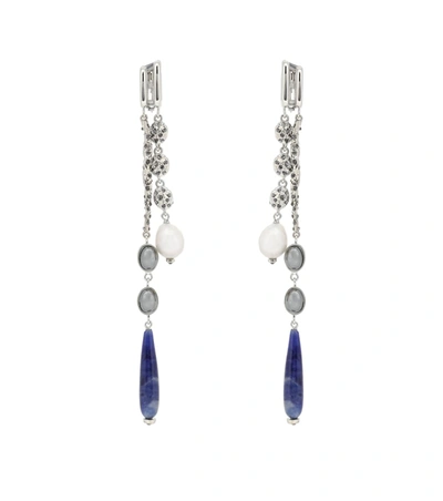 Chloé Celeste Pearl And Stone Earrings In Silver