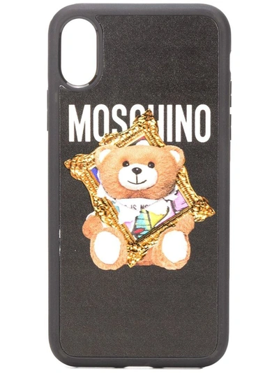 Moschino Frame Teddy Bear Iphone Xs Max Cover In Black