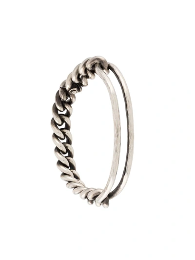 Werkstatt:münchen Asymmetric Chain Bracelet In Silver