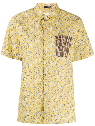 R13 Tony Printed Cotton And Silk-chiffon Shirt In Yellow